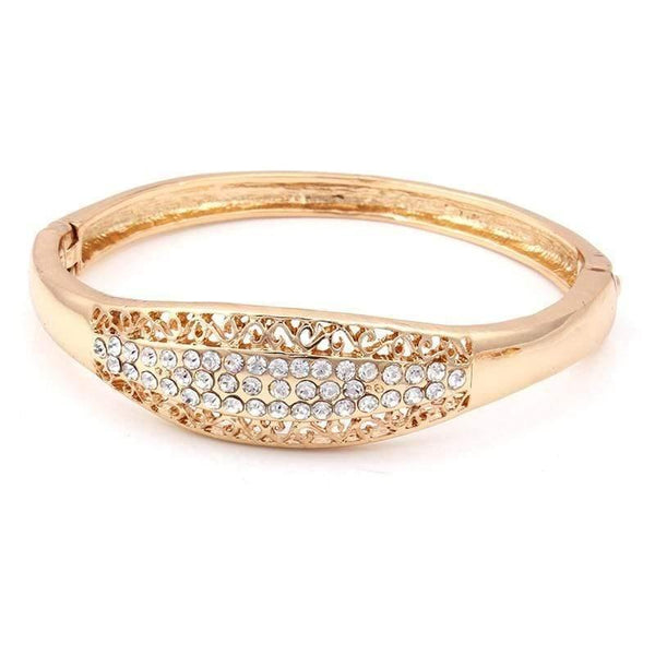 Planet Gates Fashion vintage luksus rhinestone brudehalskæde øreringe armbånd afrikansk kostume guldfarvet smykkesæt
