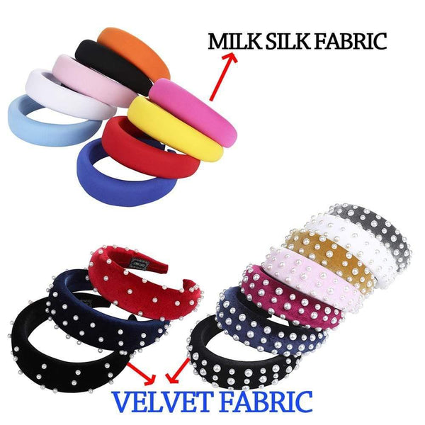 Fashion Western Style Solid Colors Thicken Padded Headband Bezel Turban Women Hairbands Girls Accessories Headwear