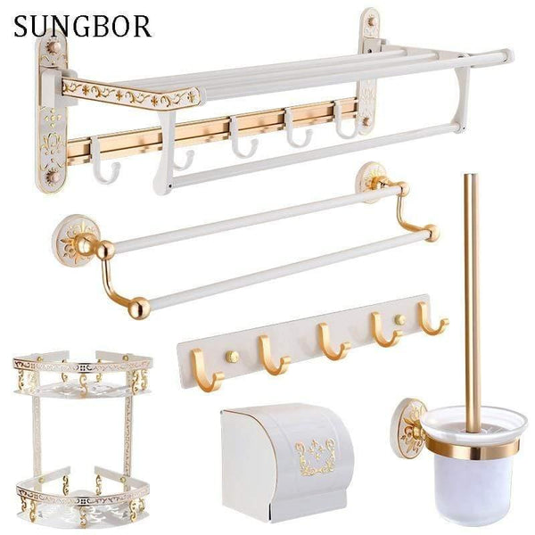 Planet Gates Fashion White Wall Mounter Bath Hardware Sets Paper Towel Holder Rack Bathroom Accessories OYS-0227R
