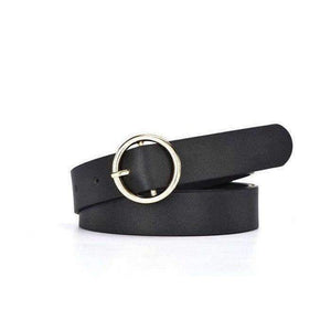 Planet Gates Fashion Woman Brown Belt Waist Casual O Ring Belts Black Faux Leather Belts For Women Waistband Buckle 110CM Girls Belt