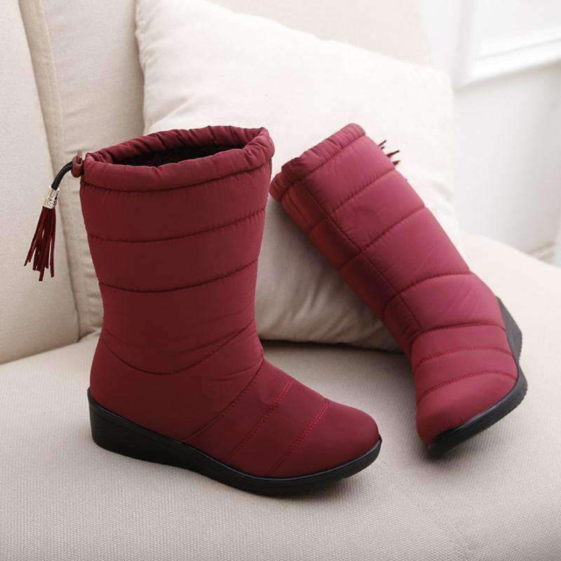 Planet Gates Fashion Women Boots Female Tassel Winter Ankle Boots Shoes Down Wedges Snow Boots Ladies Shoes Woman Warm