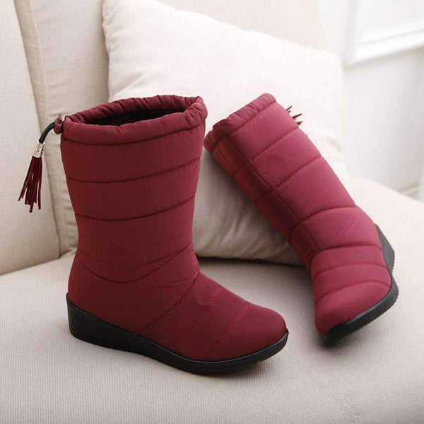 Planet Gates Fashion Women Boots Female Tassel Winter Ankle Boots Shoes Down Wedges Snow Boots Ladies Shoes Woman Warm