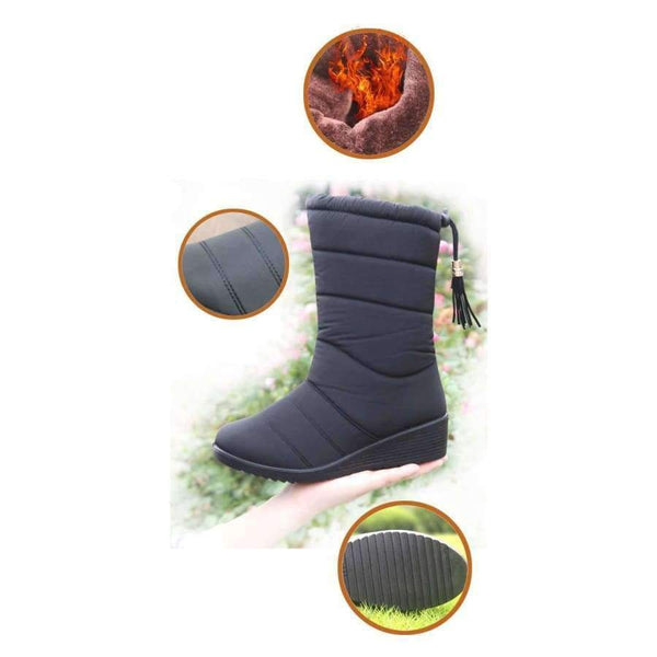 Planet Gates Fashion Women Boots Female Tassel Winter Ankle Boots Shoes Down Wedges Snow Boots Ladies Shoes Woman Warm