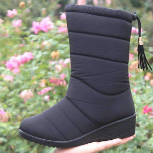 Planet Gates Fashion Women Boots Female Tassel Winter Ankle Boots Shoes Down Wedges Snow Boots Ladies Shoes Woman Warm