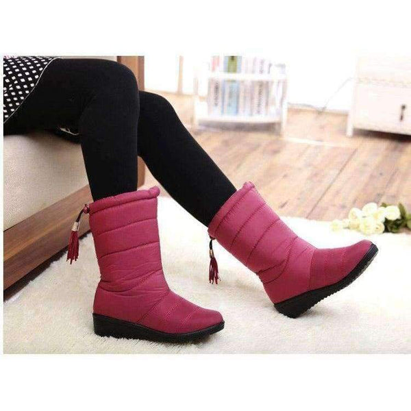 Planet Gates Fashion Women Boots Female Tassel Winter Ankle Boots Shoes Down Wedges Snow Boots Ladies Shoes Woman Warm