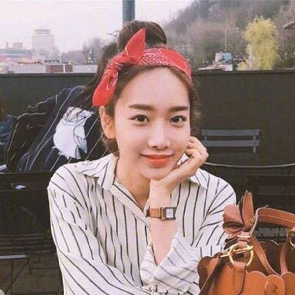 Fashion Women Cotton Bandana Scarf Square Female Bandanas 55cm*55cm Headwear Rock Girls Head Scarf Headbands Hair Accessories