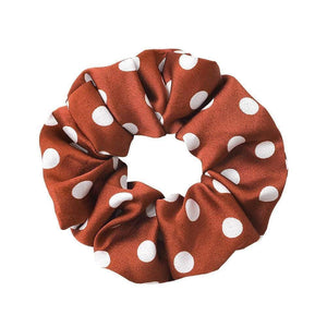 Fashion Women's Basic Solid Color Dots Elastic Hairbands College Style Hair Scrunchies Girl's Hair Accessories