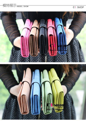 Planet Gates Fashion Women  Wallet Matte Stitching Women Long Brand Purse Clutch 9 Colour Handbag Wristlet  free shipping