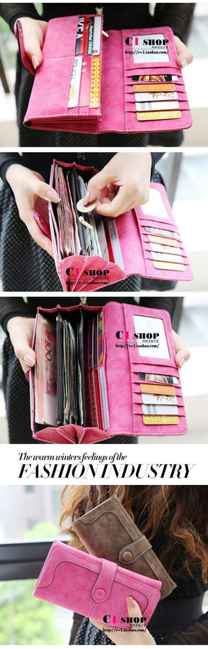 Planet Gates Fashion Women  Wallet Matte Stitching Women Long Brand Purse Clutch 9 Colour Handbag Wristlet  free shipping