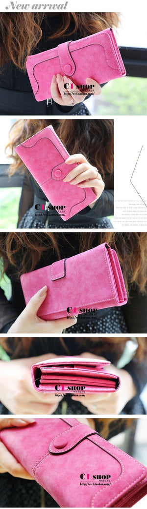 Planet Gates Fashion Women  Wallet Matte Stitching Women Long Brand Purse Clutch 9 Colour Handbag Wristlet  free shipping