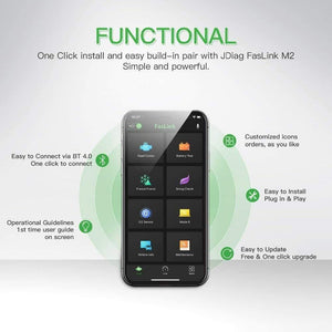 Planet Gates Faslink M2   Bluetooth 4.2  OBD2 Scanner  Check engine Light code Reader Compatible  iPhone iOS and Android