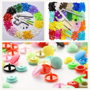 Planet Gates Fastener Snap Button with Snaps Pliers Tool Kit 640pcs/1500pcs T5 Plastic Resin Snap Button Press Stud Cloth Sewing Tool