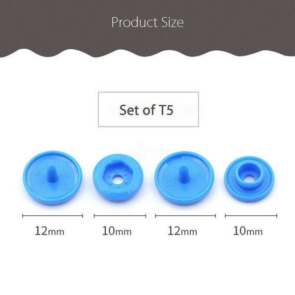 Planet Gates Fastener Snap Button with Snaps Pliers Tool Kit 640pcs/1500pcs T5 Plastic Resin Snap Button Press Stud Cloth Sewing Tool