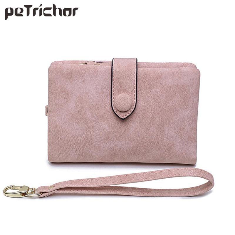 Planet Gates Faux Suede Women Wallet Many Departments Short Trifold Card Holder Zipper Coin Purse Hasp Fashion Solid Female Purses Girls