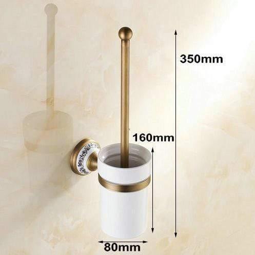 Planet Gates FD-175 Ceramic Bathroom Products Round Base Brushed Accessories Set Antique Brass Bath Hardware Sets wall mounted anqtiue bathroom set