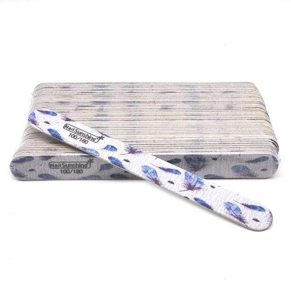 Planet Gates Feather-100-180 50 Pcs/Lot Strong Wooden Nail Files Buffer Emery Board Edge Nails File 100/120/150/180/240 Accessory Salon Pedicure Tools