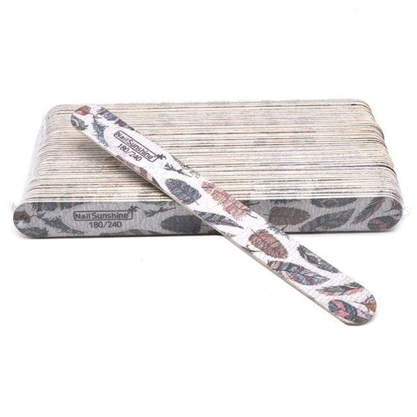 Planet Gates Feather-180-240 50 Pcs/Lot Strong Wooden Nail Files Buffer Emery Board Edge Nails File 100/120/150/180/240 Accessory Salon Pedicure Tools