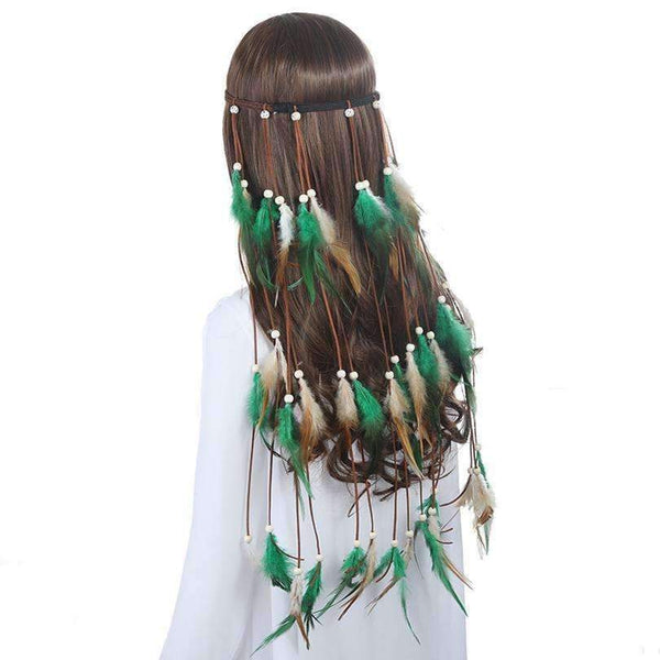 Planet Gates Feather Headband AWAYTR Rope Crown for Women Indian Headwear Festival Hair Accessories Summer Beach Headpieces