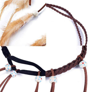 Planet Gates Feather Headband AWAYTR Rope Crown for Women Indian Headwear Festival Hair Accessories Summer Beach Headpieces