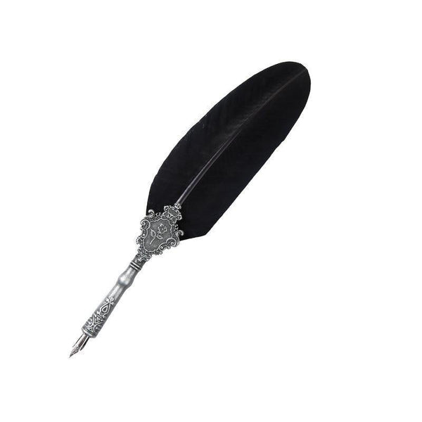 Planet Gates Feather Pen Turkey Quill Writing Ink set Stationery Fountain Pen Gift Box 5 Nib Wedding Business Gift