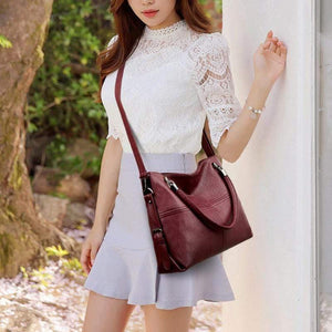 Female Leather Bags Casual Tote Vintage Women Hand Bag Designers Luxury Handbags