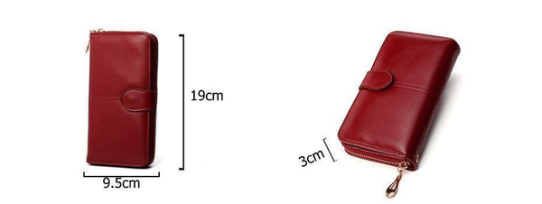 Planet Gates Female Purse Women Leather Wallet Long Trifold Coin Purse Card Holder Money Clutch Wristlet Multifunction Zipper