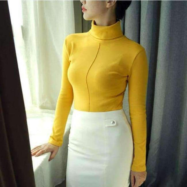 Planet Gates Female Soft Korean Style Skinny Winter Turtleneck Women Bodycon Basic Pullovers Long Sleeve Pull Femme Coat Female Top