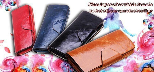 Planet Gates Female Wallets Zipper Genuine Leather Long Design Lovers Men/Women Wallets Mobile phone clutch
