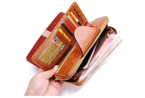 Planet Gates Female Wallets Zipper Genuine Leather Long Design Lovers Men/Women Wallets Mobile phone clutch