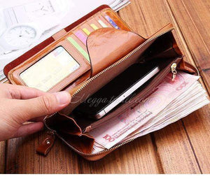 Planet Gates Female Wallets Zipper Genuine Leather Long Design Lovers Men/Women Wallets Mobile phone clutch