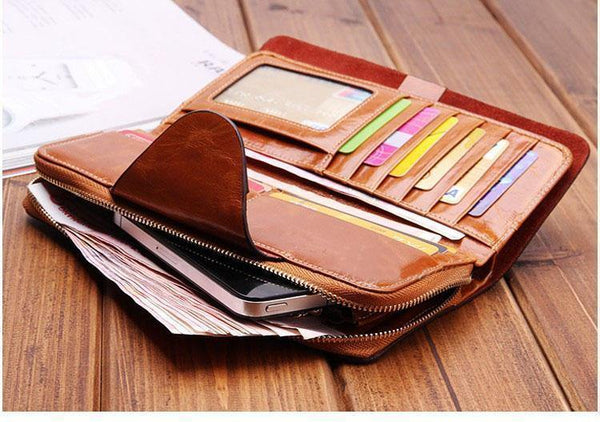 Planet Gates Female Wallets Zipper Genuine Leather Long Design Lovers Men/Women Wallets Mobile phone clutch