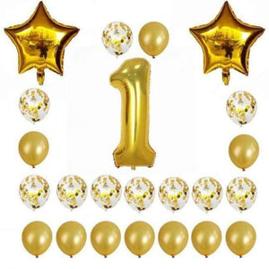 Planet Gates Festive & Party Supplies 1 years old 1 24pcs/set 16 21 30 40 50 60th Happy Birthday Rose Gold Star Confetti 40inch Number Foil Balloon Birthday Party Decor Supplies