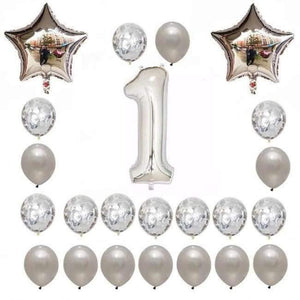 Planet Gates Festive & Party Supplies 1 years old 2 24pcs/set 16 21 30 40 50 60th Happy Birthday Rose Gold Star Confetti 40inch Number Foil Balloon Birthday Party Decor Supplies