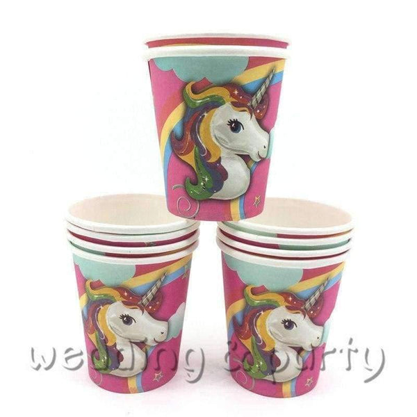 Planet Gates Festive & Party Supplies 100pcs\lot Unicorn party suppiles decoration cardboard cups cartoon animals Unicorn party baby supplies festive party supplies