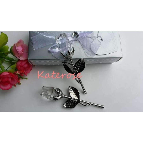 Planet Gates Festive & Party Supplies 10pcs/Lot Choice Crystal Long Stemmed Rose Wedding Favors Bridal Shower Party Giveaway Gift For Guest