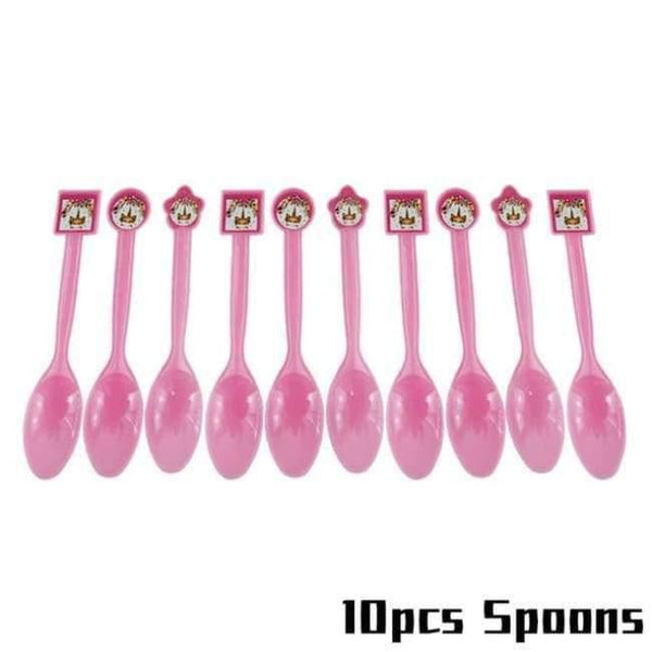 Planet Gates Festive & Party Supplies 10pcs Plastic Spoons Unicorn Theme Party Sets Kids Birthday Party Supplies Unicornio Party Tableware Banner Set Baby Shower 1st Birthday