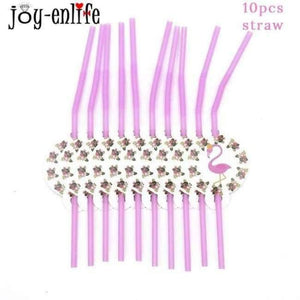 Planet Gates Festive & Party Supplies 10pcs straw 20pcs Flamingo Napkin Paper Flamingo Theme Party Decoration Wedding Summer Pool Beach Party Birthday Party Supplies