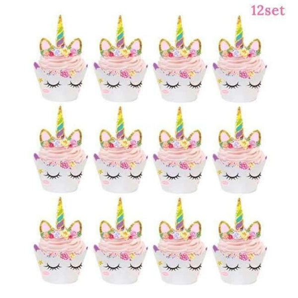 Unicorn Party Kits 1st Birthday Unicorn Headband Paper Cups/Plates/Napkin Birthday Decorations Kids Baby Shower Party Supplies - Planet Gates