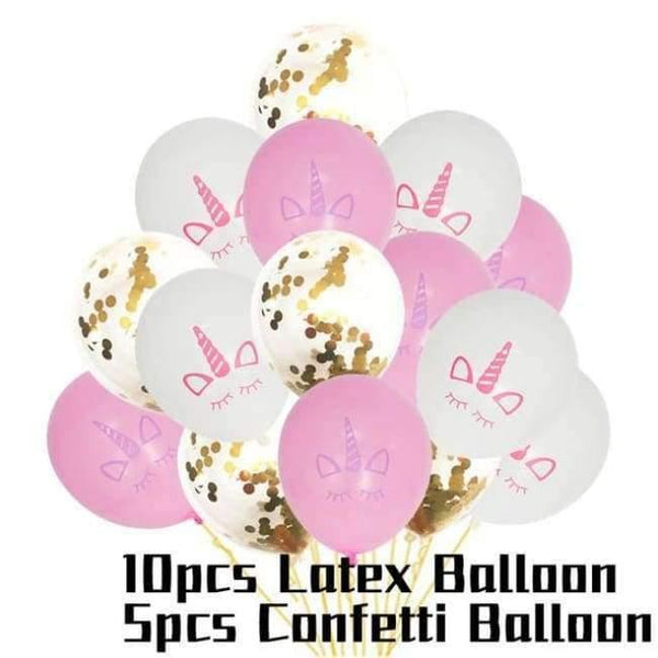 Planet Gates Festive & Party Supplies 15pcs Latex Balloon Unicorn Theme Party Sets Kids Birthday Party Supplies Unicornio Party Tableware Banner Set Baby Shower 1st Birthday