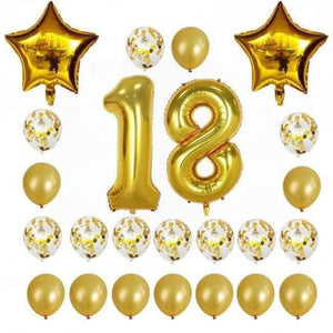 Planet Gates Festive & Party Supplies 18 years old 1 24pcs/set 16 21 30 40 50 60th Happy Birthday Rose Gold Star Confetti 40inch Number Foil Balloon Birthday Party Decor Supplies