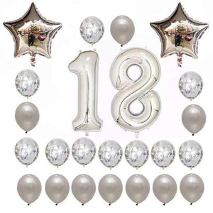 Planet Gates Festive & Party Supplies 18 years old 2 24pcs/set 16 21 30 40 50 60th Happy Birthday Rose Gold Star Confetti 40inch Number Foil Balloon Birthday Party Decor Supplies