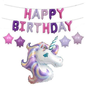 Planet Gates Festive & Party Supplies 18pcs Balloon 1 Pink Unicorn Party Napkin Paper Hat Plate Cup Tablecloth Balloons 1st Birthday Decoration Kid Party Favor Supplies