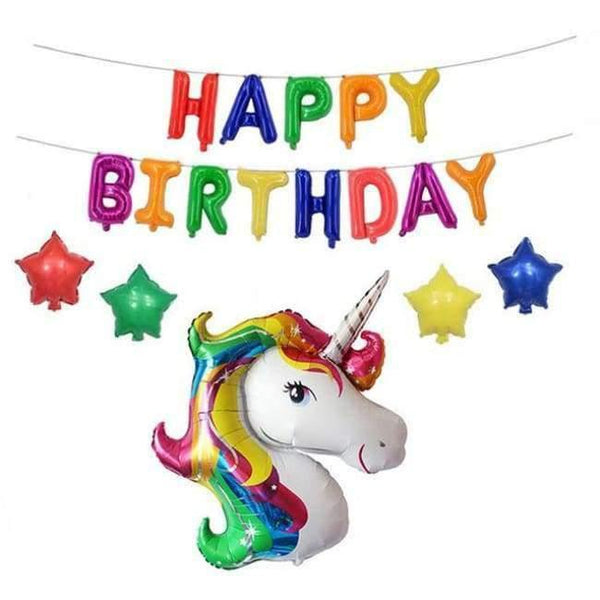 Planet Gates Festive & Party Supplies 18pcs Balloon Pink Unicorn Party Napkin Paper Hat Plate Cup Tablecloth Balloons 1st Birthday Decoration Kid Party Favor Supplies