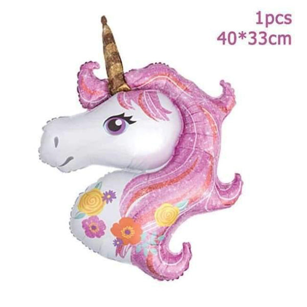 Planet Gates Festive & Party Supplies 1pcs foil balloons 4 Unicorn Party Kits 1st Birthday Unicorn Headband Paper Cups/Plates/Napkin Birthday Decorations Kids Baby Shower Party Supplies