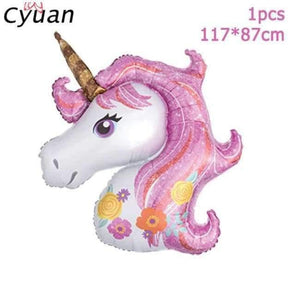 Planet Gates Festive & Party Supplies 1pcs foil balloons Birthday Party Disposable Tableware Set Unicorn Party Paper Plate Cup Napkin Hat Tablecloth Kids Happy Birthday Supplies