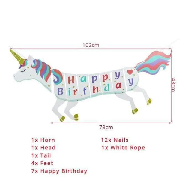 Planet Gates Festive & Party Supplies 1set Banner 2 Pink Unicorn Party Napkin Paper Hat Plate Cup Tablecloth Balloons 1st Birthday Decoration Kid Party Favor Supplies