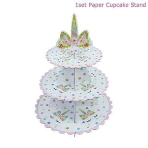 Unicorn Party Kits 1St Birthday Unicorn Headband Paper Cups/plates/napkin Birthday Decorations Kids Baby Shower Party Supplies - 1Set Cake