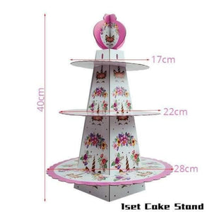 Planet Gates Festive & Party Supplies 1set Cake Stand Unicorn Theme Party Sets Kids Birthday Party Supplies Unicornio Party Tableware Banner Set Baby Shower 1st Birthday