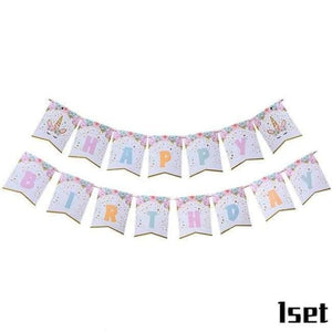 Planet Gates Festive & Party Supplies 1set HBD Banner Unicorn Theme Party Sets Kids Birthday Party Supplies Unicornio Party Tableware Banner Set Baby Shower 1st Birthday