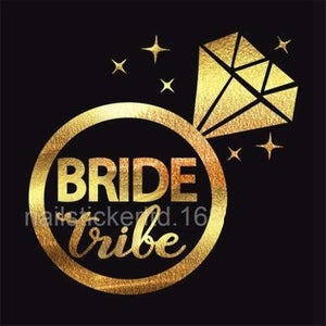 Planet Gates Festive & Party Supplies 2 25Pc Team Bride Temporary Tattoo Bachelorette Hen Party Accessories Bridesmaid Bridal Shower Wedding Decoration Party Supplies,Q